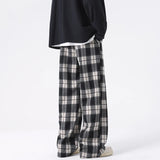 Told Tale Plus Size Spring Casual Plaid Pants Men Wide Leg Couple Straight Pantalones Harajuku Mopping Oversize 8XL 7XL