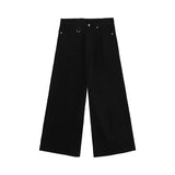 Fashion Men New Baggy Jeans Male Casual High Waist Straight Wide Leg Denim Trousers High Street Solid Color Comfortable Pants