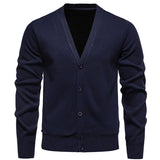 Men Sweater Cardigan Business Casual Classic V-neck Solid Color Cardigan Men Sweater Korean Fashion Trend Knitwear Sweater