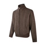 New Japanese Retro Men Cardigan Jacket Winter Light Luxury Trendy Turtleneck Knit Zip-up Long Sleeve Sweater Coat Premium Outfit