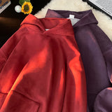 Autumn Hooded Hoodies Men Thick 420g Fabric Solid Basic Sweatshirts Texture Pullovers