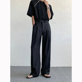 Black Oversized Suit Pants Men Fashion Social Mens Dress Pants Korean Loose Straight Wide Leg Pants Mens Office Formal Trousers