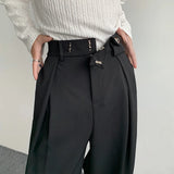 Black Suit Pants Men Oversized Fashion Social Mens Dress Pants Korean Loose Straight Wide Leg Pants Mens Office Formal Trousers
