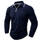 Spring Autumn New Fashion Turn-down Colla Long Sleeve Solid Polo Shirts Men's Clothing Casual Loose Button Korean Simplicity Top
