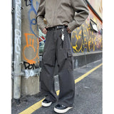 Cargo Pants Men Fashion Retro Pocket Casual Pants Men Japanese Streetwear Hip-hop Loose Wide Leg Pants Mens Vintage Trousers