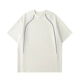 Summer Short Sleeved T-shirt Men Fashion Beige Casual T Shirt Men Streetwear Korean Loose Round Neck Black T Shirt Mens Top