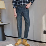 Spring Jeans Men's High quality Classic Slim Straight Trousers Fashion Stretch Cotton Casual Denim Pants Brand Clothes