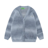 Autumn and Winter Striped Plush Thickened Men's Cardigan V-neck Fashionable Casual Loose Sweater Couple Streetwear Loose Knit