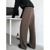 Brown Black Suit Pants Men Fashion Society Mens Dress Pants Korean Loose Straight Casual Pants Mens Office Formal Trousers M-2XL