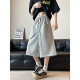 Summer Casual Pants Men Oversized Fashion White Wide Leg Pants Men Streetwear Korean Loose Cropped Trousers Mens Black Pants