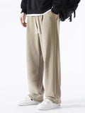 Winter Men's Sweatpants Korean Fashion Thick Warm Fleece Wide Leg Straight Loose Track Pants Male Casual Thermal Velvet Trousers