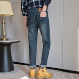 Spring Jeans Men's High quality Classic Slim Straight Trousers Fashion Stretch Cotton Casual Denim Pants Brand Clothes