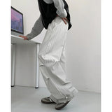 Summer Black Casual Pants Men Oversized Wide Leg Pants Men Streetwear Hip-hop Loose Pink Sports Pants Mens Joggers Trousers
