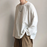 Spring Autumn Round Neck Loose T-Shirt Men Cotton Linen Long Sleeve Casual Male Tshirt Comfortable Breathable Hip Hop Tees Tops