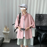 Men's Oversized Shirts White Mens Fashion Blouse 5xl Oversize Half Sleeves Dress Shirt for Men New Clothing Casual