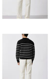British Retro Patchwork Men Polo Sweater Luxury Trendy V Neck Knit Solid Color Pullovers Leisure Slim Long Sleeve Knitwear M-3XL