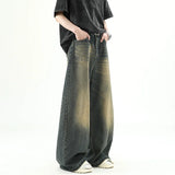 Men New Loose Denim Pants Male Fashion High Waist Casual Straight Wide Leg Trousers Hip Hop Baggy High Street Denim Long Pants
