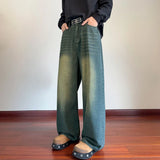 Straight Jeans Men's Women's Chic Pocket Retro Fashion Pants High Street Loose Casual Wide Leg Denim Pants New trend-design