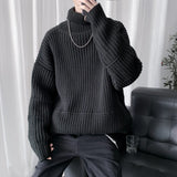 Turtleneck Pullover Men's Long Sleeve Rollneck Sweater Autumn Winter Mens Casual Korean Style Fashion Warm Knitted Sweater