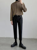 Men T-shirts Turtleneck Basic Daily Simple All-match Pure Color Long Sleeve Leisure Comfortable Fashion  Advanced Ins