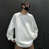 Spring Men Sweatshirts Metal Zipper Solid Color Casual O Neck Fashion Oversize Streetwear Hip Hop Male White/Black