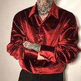Spring And Autumn New High-Quality Shiny Long-Sleeved Gold Velvet Shirt Unisex Fashionable Temperament Casual Shirt Jacket