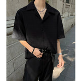 Mens Loose Fit Suit Collar Shirt Cool Comfort Advanced Fabric Summer Casual Trendy Breathable Stylish Modern Streetwear Design