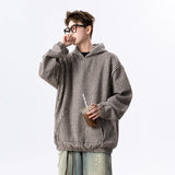 Men Striped Hooded Sweatshirt Spring Casual Streetwear Cotton Blend Pullover Comfortable Fashion Trendy Oversized Neutral