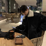 Winter Jacket Men Warm Fashion Casual Thickened Leather Jacket Men Streetwear Korean Loose Short Coat Mens Thick Leather Coat