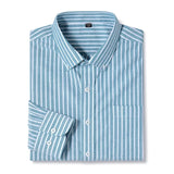 Brand Spring Long Sleeves Shirts Mens 100% Cotton Striped Business Shirts for Men Daily Formal Work Tops Man