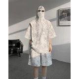 Summer Men Cargo Style Set Men Casual Hooded Short Sleeve T-Shirt +Shorts Male Loose Pullover Fashion Handsometracksuits