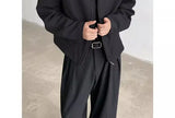 Black Short Autumn Suit Jacket Male College Preppy Wearing American Baseball Uniforms with High-end Shoulder Pad Jacket Chic