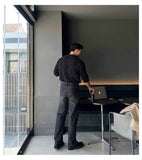 New Korean Fashion Men T-shirt Luxury Knitted Solid Color O Neck Long Sleeve Tees Casual Premium Quality Textured Knitwear M-3XL