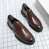 Men's Leather Shoes Italian Brand Business Dress Versatile Casual Shoes High Quality Brown Classic Shoes Large Size 38-46