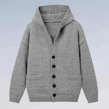 Winter Men's Hooded Cardigan Japanese Retro Loose Button-down Knitted Sweater Coats Premium Quality Long Sleeve Pocket Hoodies