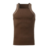 Men Tank Tops Mesh Hollow Out Solid V Neck Sleeveless Streetwear Male Vests Transparent Summer Fashion Men Clothing