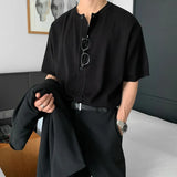 New Trend Men Cardigan Tops Leisure High Quality Knit T-shirts Korean Style Fashion Breathable Buttoned Short Sleeve Knitwear