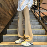 Men's Four Seasons New Mid-Waist Micro-Flared Casual Pants Fashion trend Leisure Mens Flared Leg Trousers Korean Pants Men