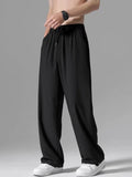 Wide Leg Pants Men Drawstring Casual Loose Full Length All-match Comfortable Pockets Daily Sporty Simple American Style Trousers
