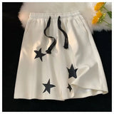 Hip Hop Shorts Summer Loose Shorts Men Five-pointed Star Print Harajuku Sweatshorts Streetwear Man Fashion Short Pants