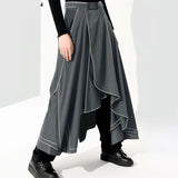 Men Irregular Skirts Loose Joggers Personality Solid Color 2024 Casual Men Bottoms Streetwear Fashion Male Skirts S-5XL