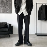 Pants Men Trousers Casual Autumn New Arrival Front-slit Fashion Straight High Street Office Clothes Simple Business Harajuku