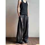 Grey Black Suit Pants Men Oversized Fashion Society Mens Dress Pants Korean Loose Wide Leg Pants Mens Office Formal Trousers