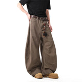 Unisex Brown Loose Fit Wide Leg Casual Pants Sportswear Lounge Joggers Street Fashion Athleisure Trendy Stylish Design Comfort