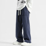 New American Casual Pants Men Loose Straight Leg Trendy Versatile Trousers 5XL Elastic Waist Drawstring Clean Fit Streetwear