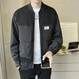 Autumn Winter KPOP Fashion Style Harajuku All Match Tops Slim Fit Loose Casual Korean Style Outerwear Patchwork Zipper Jacket