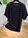 Light Luxury High-end Niche Texture T-shirt Men's Summer Handsome Short-sleeved Loose Fashionable Casual Bubble Yarn Top Chic