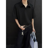 Summer Short Sleeved T-shirt Men Fashion White Casual T Shirt Men Streetwear Korean Loose Lapel T Shirt Mens Polo Shirt