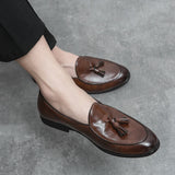 New Classic Men's Business Shoes with British Breathable Simple Tassel Leather Shoe Style Casual Formal Shoes, Men's Sizes 38-46