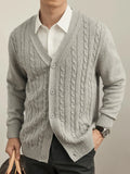 Casual Knitted Sweater Men's Fashion Outerwear V-Neck Autumn New Style American Trendy Brand Knit Cardigan Leisure Coat